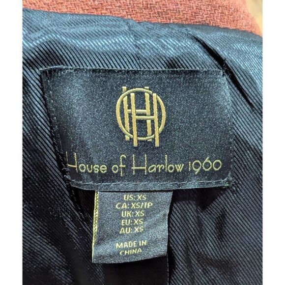House Of Harlow 1960 Burnt Brown Wool Blend Long Peacoat Women's XS - Picture 7 of 8